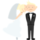 people, groom, Bride, Wedding Couple, romantic Black icon