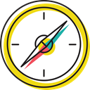 location, Cardinal Points, Orientation, Tools And Utensils, compass, Direction Gold icon