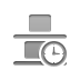 vertical, Clock, Bottom, distribute Gray icon