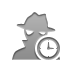 Clock, Spyware Gray icon