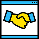 Agreement, Cooperation, Handshake, Gestures, Business, Shake Hands Black icon