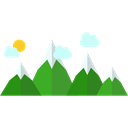 flag, mountain, Snow, nature, mountains, landscape, Altitude Black icon