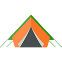 Tent, rural, woods, Forest, Camping, nature Black icon