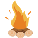 Flame, Burn, Bonfire, Camping, nature, hot, campfire Black icon