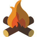 Bonfire, hot, Camping, nature, campfire, Burn, Flame Black icon