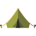 Tent, Camping, Forest, nature, woods, rural Black icon