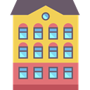 Block, buildings, residential, flat, Building, Apartments SandyBrown icon