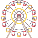 Amusement Park, buildings, fair, Ferris Wheel, Funfair, Business, Big Wheel Black icon