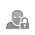 open, user, Lock, sleep Gray icon