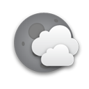 Cloudy, night Gray icon