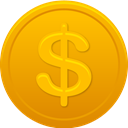 coin, Dollar, us Orange icon