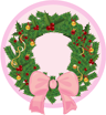 wreath, christmas DeepPink icon