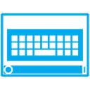 on screen, screen, Keyboard DeepSkyBlue icon