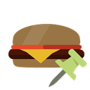 push, hamburguer, pin Black icon