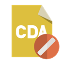 File, Cda, cancel, Format Goldenrod icon