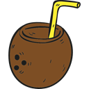 food, Alcoholic Drinks, leisure, drinking, straw, Coconut, cocktail, party, Alcohol SaddleBrown icon
