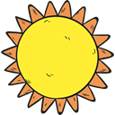 Sunny, sun, summer, Summertime, meteorology, nature, weather, warm Yellow icon