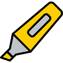 Drawing, Tools And Utensils, Highlighter, underline, Edit, Draw, permanent Black icon