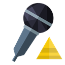 pyramid, Microphone Black icon