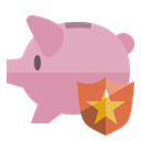 Bank, shield, piggy RosyBrown icon