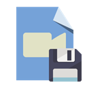 video, File, Diskette, type CornflowerBlue icon