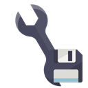 Wrench, technical, Diskette Black icon