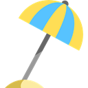 Sun Umbrella, vacations, Holidays, summer, Beach Black icon