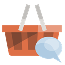 Basket, speech, shopping, Bubble Black icon