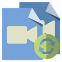refresh, video, type, File CornflowerBlue icon