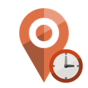 Clock, location Black icon