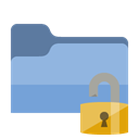Folder, open, Lock SkyBlue icon