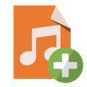 Add, Audio, File, type Chocolate icon