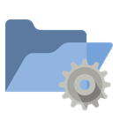 open, Gear, Folder SkyBlue icon