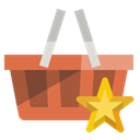 Basket, shopping, star Black icon