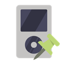pin, push, ipod Silver icon