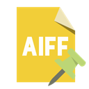 File, push, pin, Aiff, Format Goldenrod icon