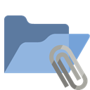 Folder, Attachment, open SkyBlue icon