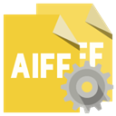 File, Gear, Format, Aiff Goldenrod icon