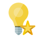 ligthbulb, star Black icon