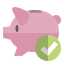 piggy, Bank, checkmark RosyBrown icon
