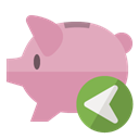 Bank, piggy, Left RosyBrown icon