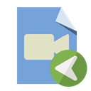 File, Left, video, type CornflowerBlue icon