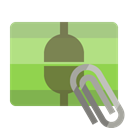 Connect, vertical, Attachment YellowGreen icon