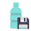 Bottle, plastic, Diskette Black icon