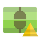 pyramid, Connect, vertical YellowGreen icon