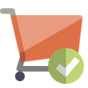 checkmark, Cart, shopping Black icon