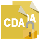 Lock, Format, open, File, Cda Goldenrod icon