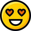 Smileys, Ideogram, feelings, emoticons, Emoji, in love, interface, faces Gold icon