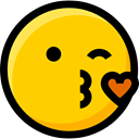 Smileys, feelings, emoticons, faces, interface, Emoji, Ideogram, kiss Gold icon