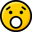 surprised, Emoji, feelings, Ideogram, emoticons, Smileys, interface, faces Gold icon